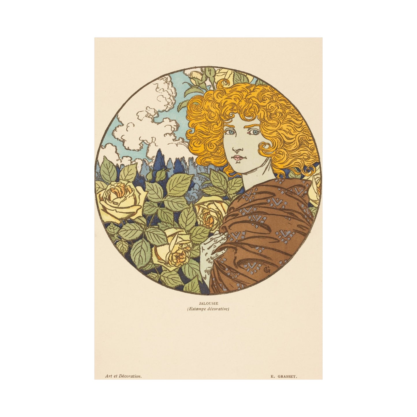 Jealousy - Classic Art - Fine Art Print - Vintage Floral Art Print - Matte Vertical Poster - Art Noveau Posters
