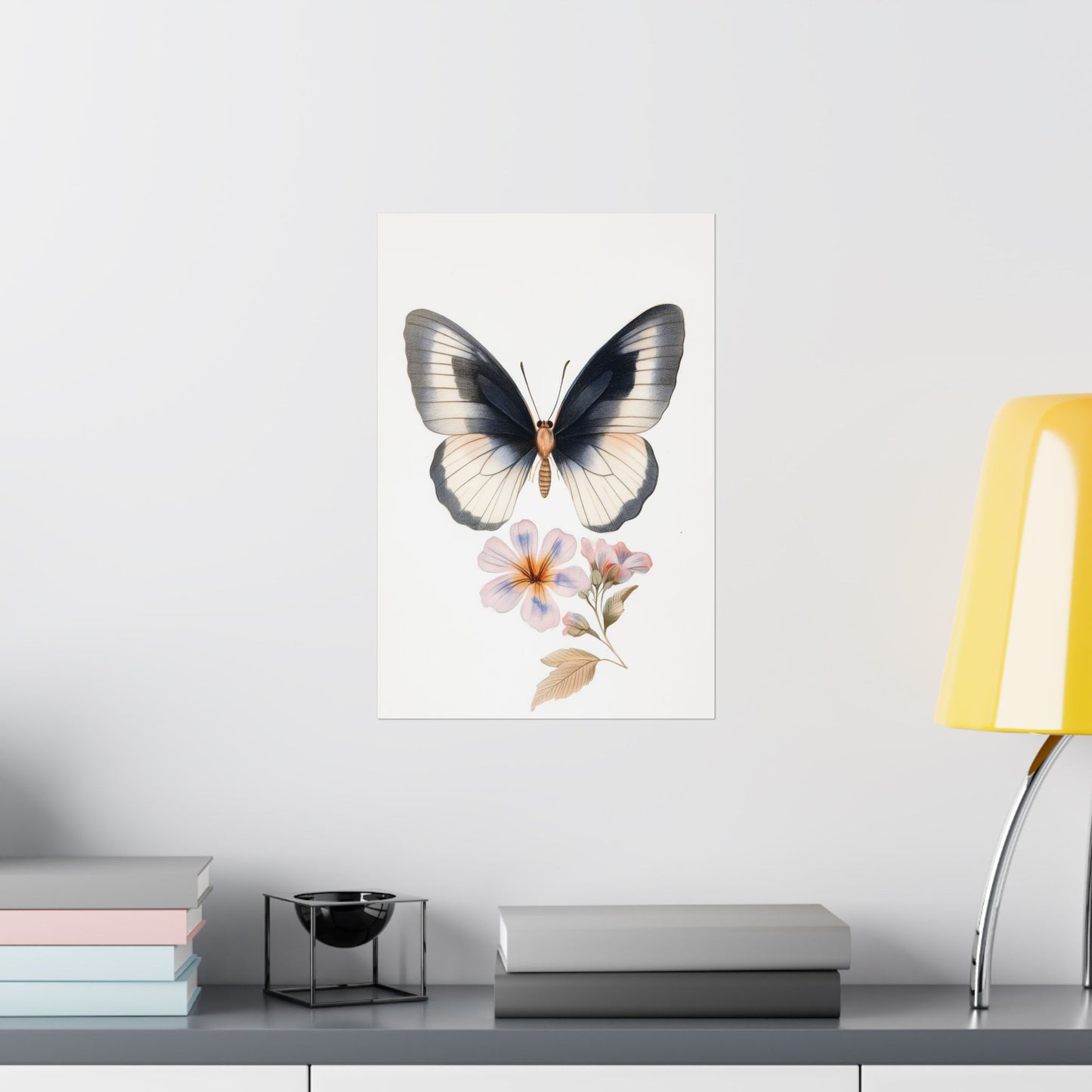 Vintage Butterfly Botanical Print - Matte Vertical Poster - Elegant Wall Art for Nature Lovers