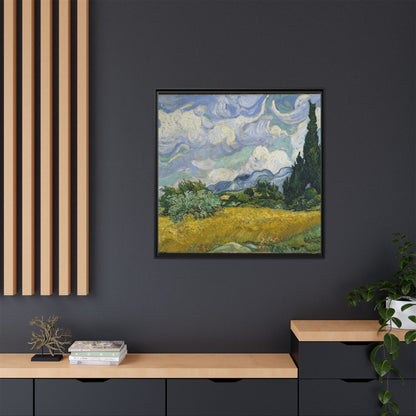 Van Gogh - Wheat Field with Cypresses - Museum Collection - Framed Canvas Print