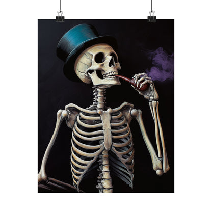 Dapper Skeleton Portrait Poster - Gothic Posters - Vertical Poster - Perfect for Halloween Party Décor