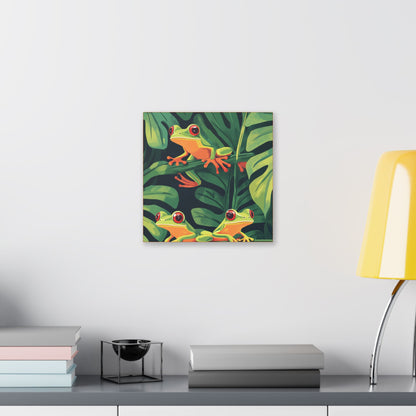 Tree Frog Trio - Garden Friends Series - Fine Art Print on Canvas