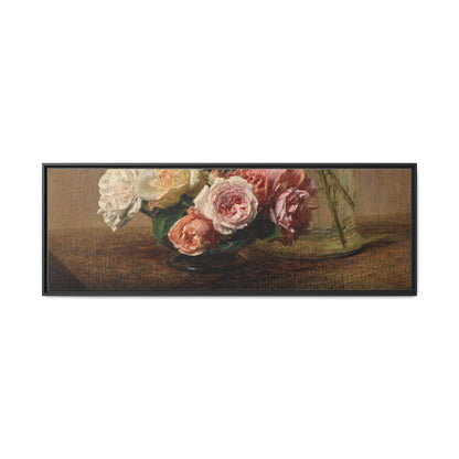 Henri Fantin-Latour : Roses and Lilies (1888) - Giclee Fine Art Print - Museum Collection Framed Canvas Print