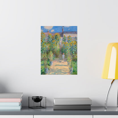 Monet - Garden at Vétheuil Sunflower Fine Art Print