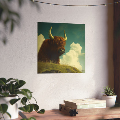 Highland Cow Whimsical Fine Art Print