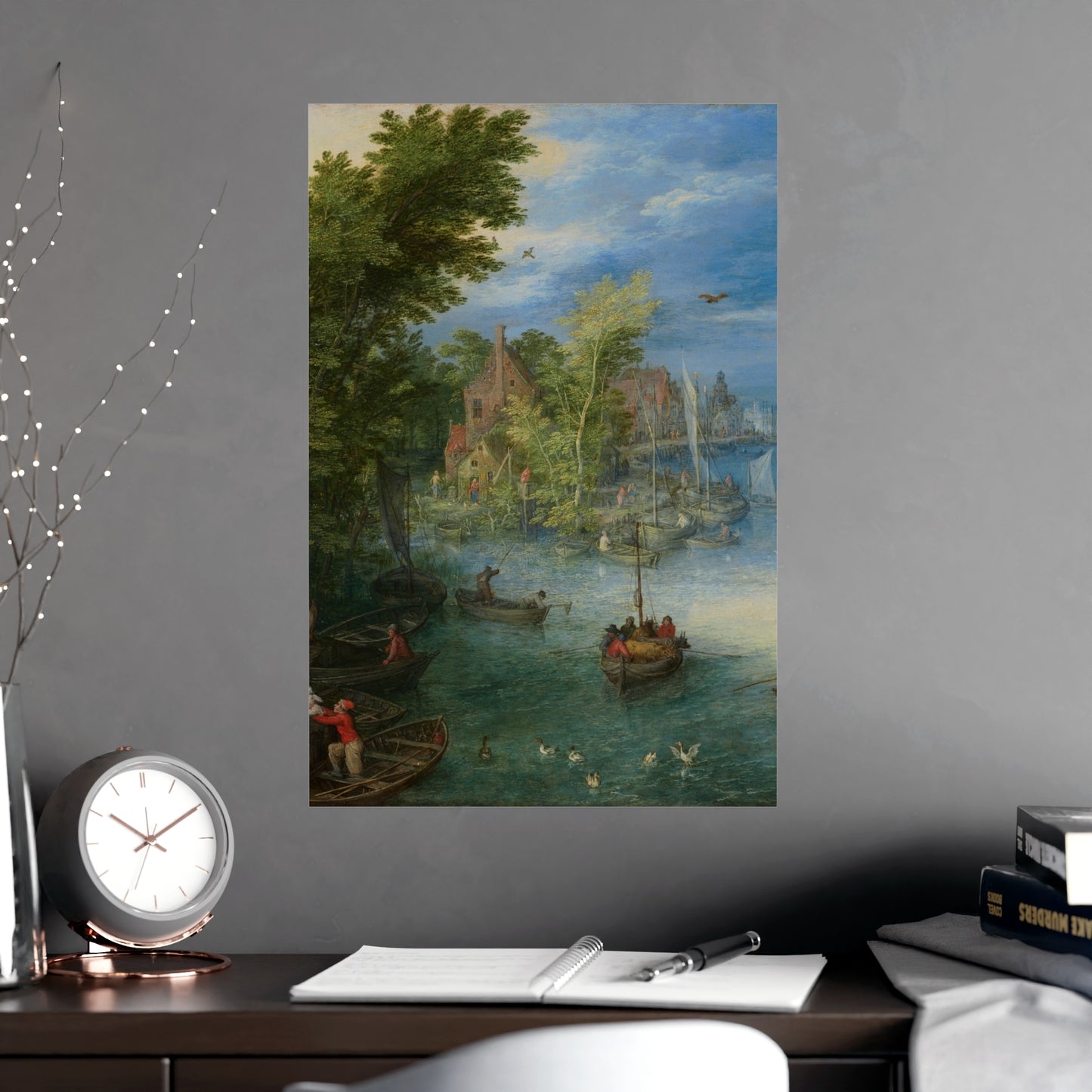 River Landscape Scene - Dutch Golden Age - Vintage Fine Art Print