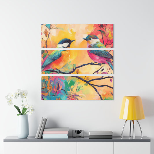 Love Birds in Paradise - Fine Art Print - Acrylic Prints (Triptych)