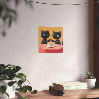Cat Café - Loving Life - Matte Vertical Posters - Perfect Wall Art for Cat Lovers