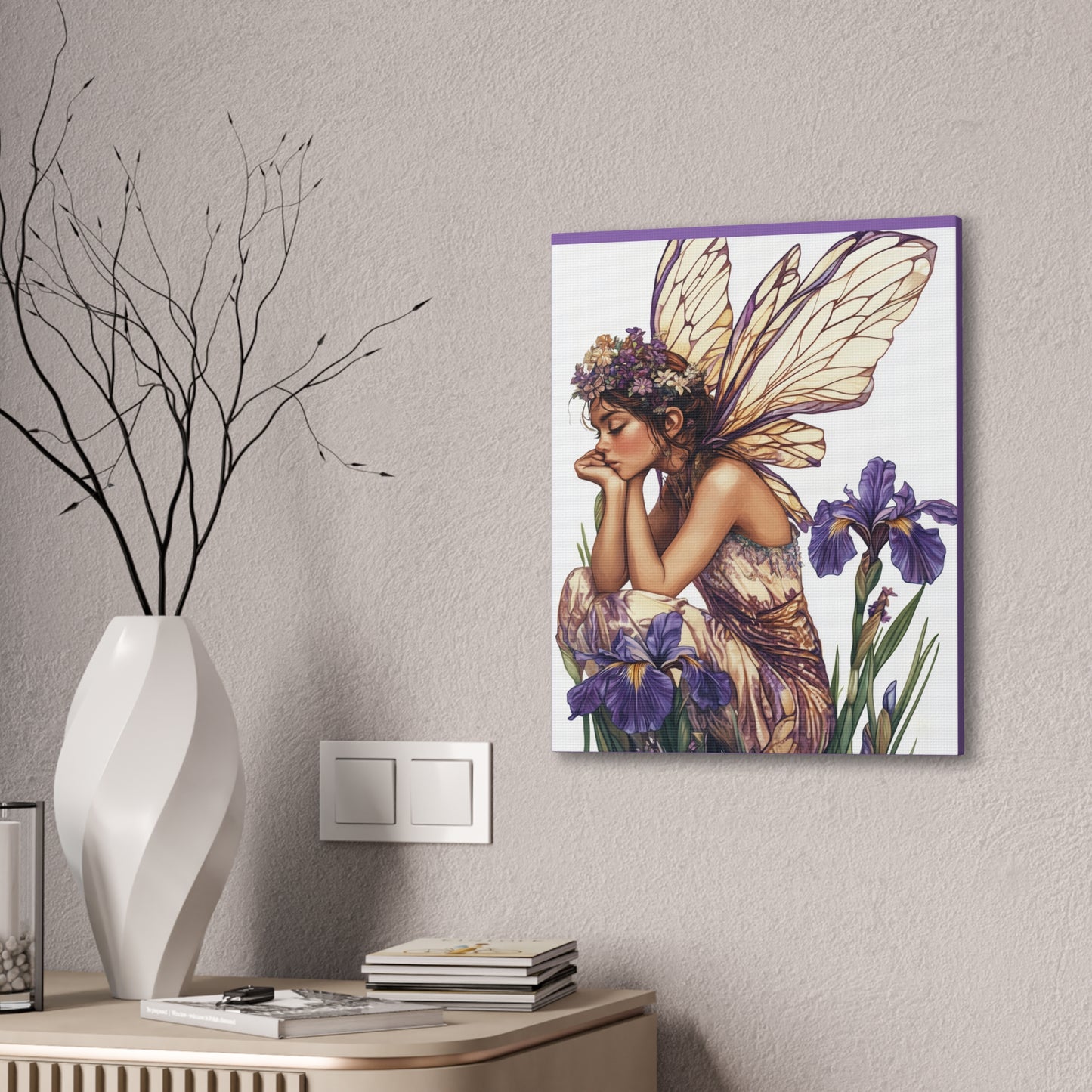 Iris You Were Here - Flowers & Fairies Collection - Fine Art Print on Canvas
