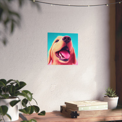 Good Boy - Golden Retriever - Whimsical Animals Series - Matte Vertical Poster - Perfect for Dog Lovers