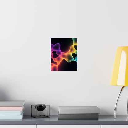 Vibrant Spectrum Abstract Poster - Colorful Wavelengths Energetic Art Print - Black Light Art - Spectrum of Light Wall Art