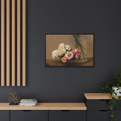 Henri Fantin-Latour : Roses and Lilies (1888) - Giclee Fine Art Print - Museum Collection Framed Canvas Print