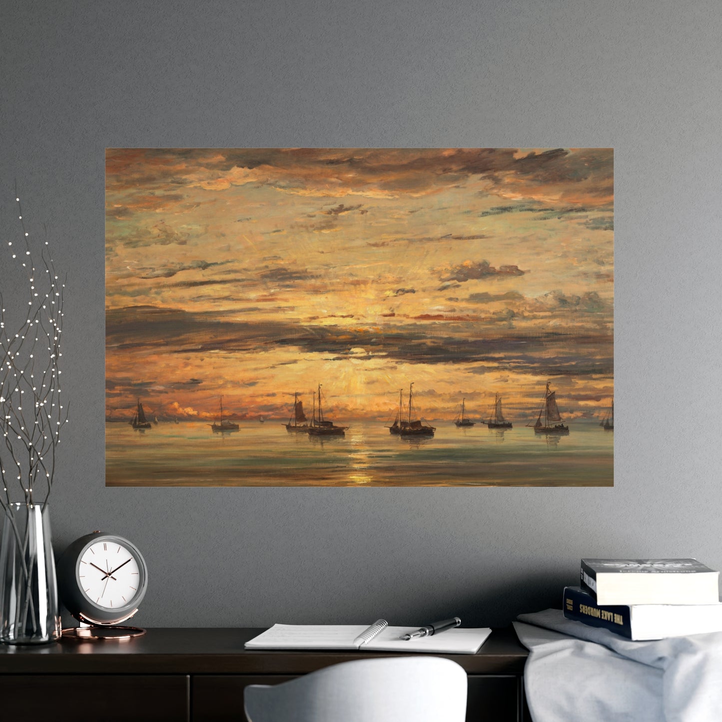 Sunset at Scheveningen - Dutch Maritime Fine Art Poster