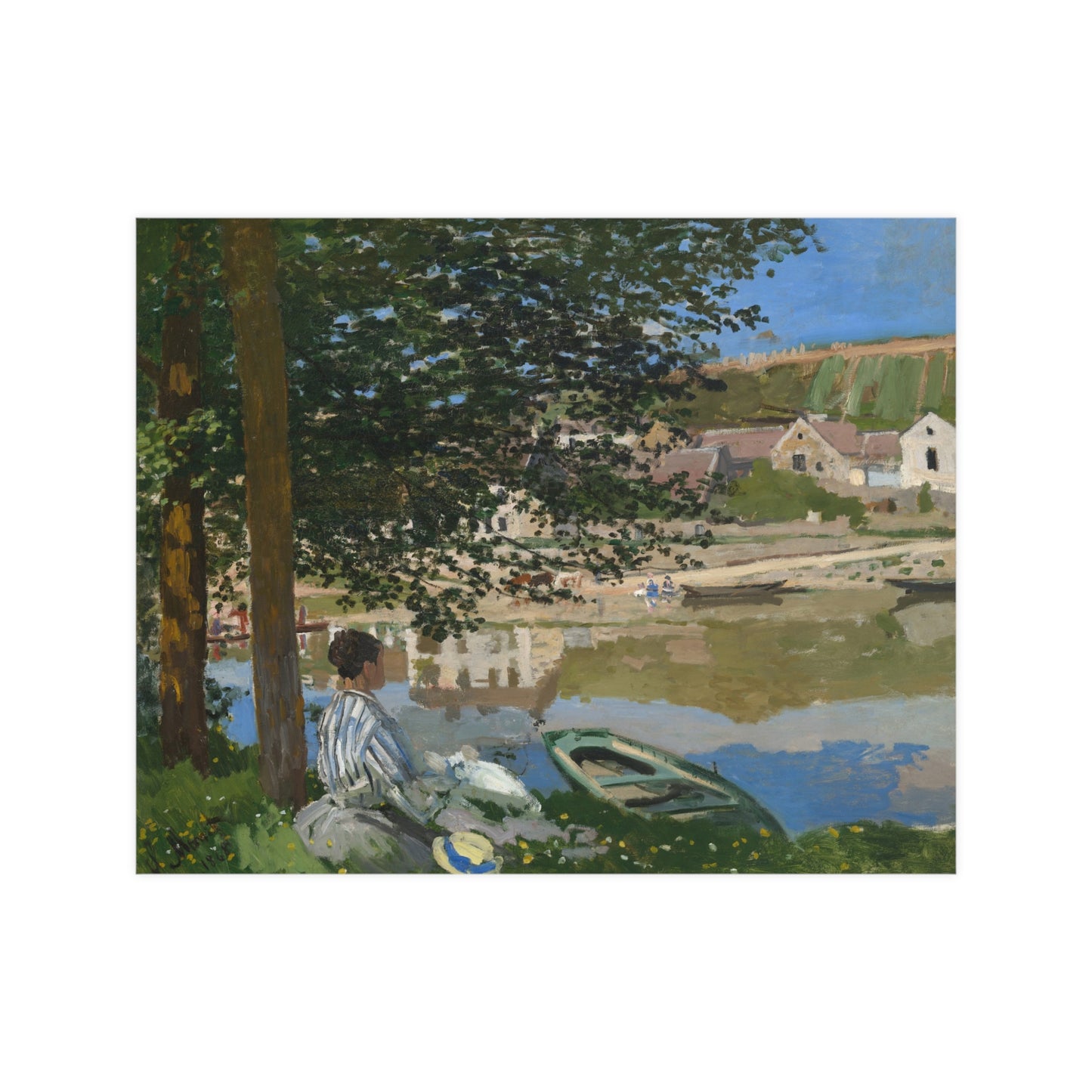 On the Bank of the Seine at Bennecourt - Monet Fine Art Poster