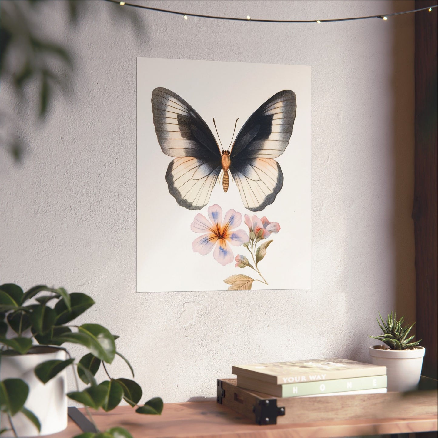 Vintage Butterfly Botanical Print - Matte Vertical Poster - Elegant Wall Art for Nature Lovers