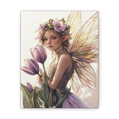 Tuesdays are for Tulips - Flowers & Fairies Collection - Fine Art Print on Canvas