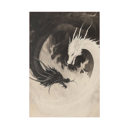 Yin & Yang - Dragon Art Collection -  Fine Art Print on Canvas