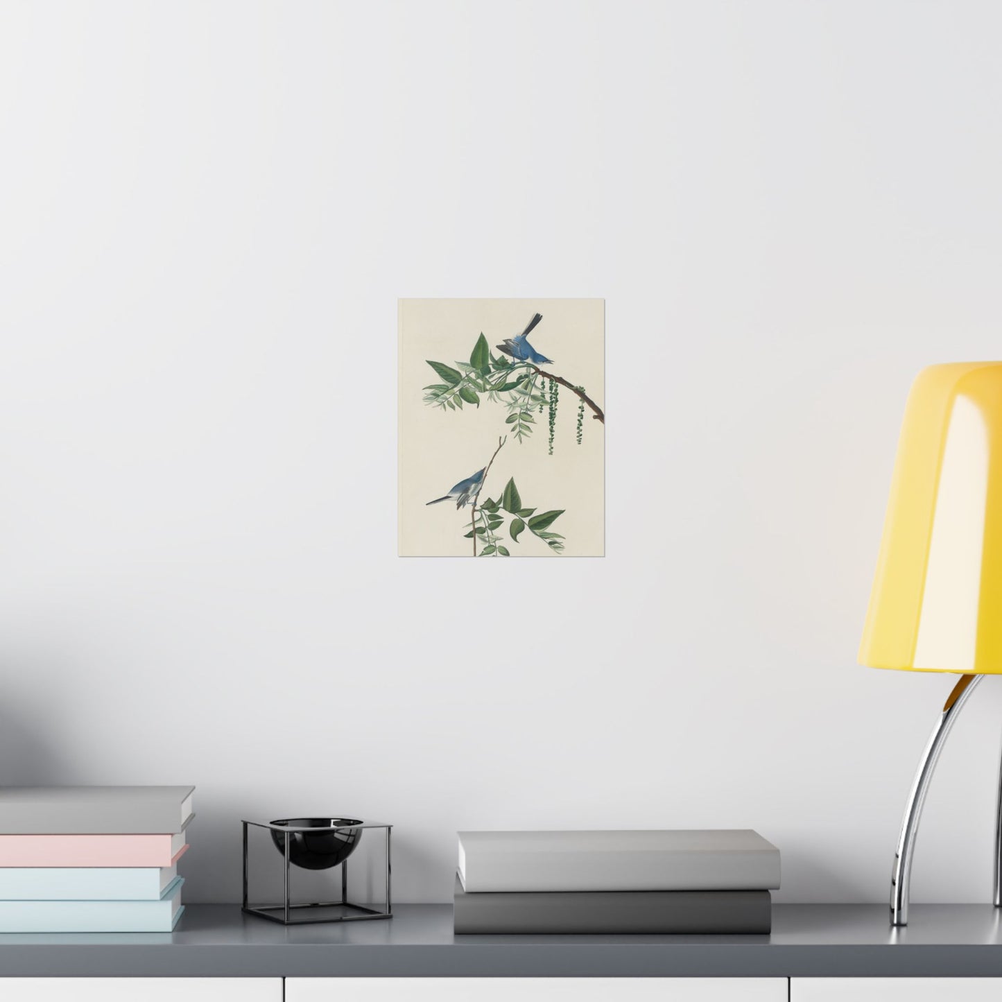 Vintage Bluebirds Botanical Print - Nature-Inspired Art - Matte Vertical Poster with Bluebirds