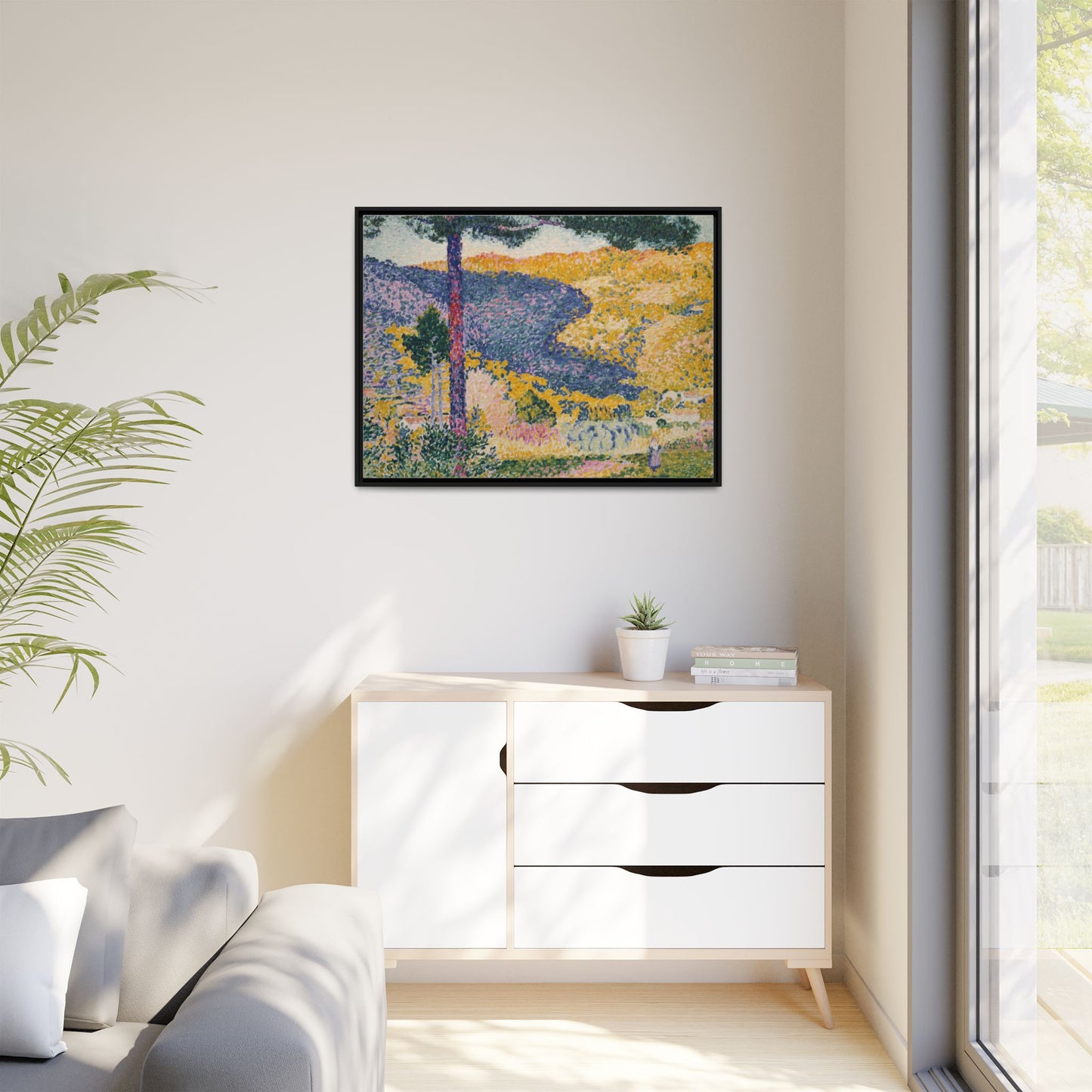 Valley with Fir Shade on the Mountain - Museum Collection - Framed Canvas Print