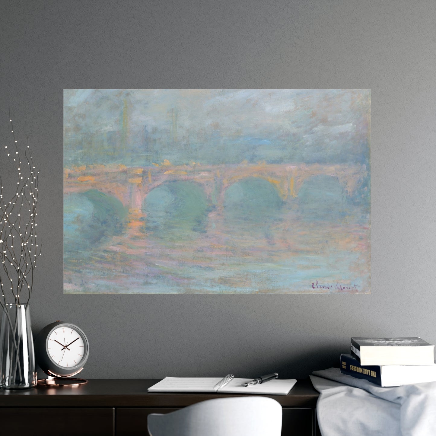 Waterloo Bridge London at Sunset - Monet Fine Art Poster