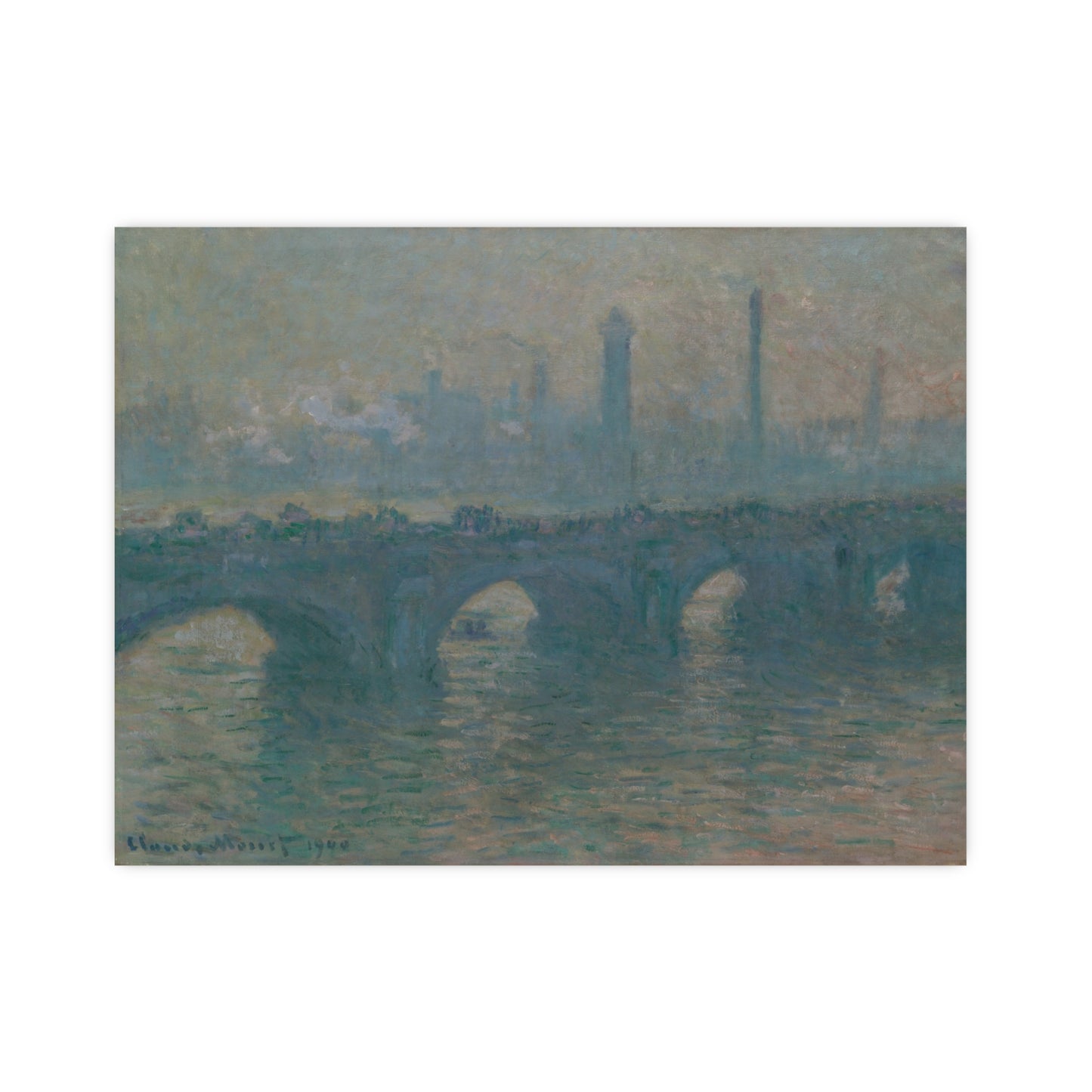 Waterloo Bridge Gray Weather - Monet Fine Art Poster