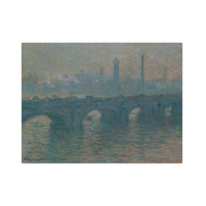 Waterloo Bridge Gray Weather - Monet Fine Art Poster
