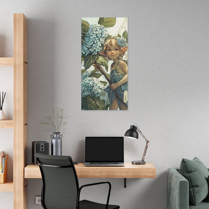 Blue Hydrangea - Flowers & Fairies Collection - Fine Art Print on Canvas