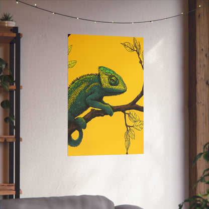 I am not Amused - The Candid Chameleon - Whimsical Animals - Fine Art Print - Vertical Poster - Bohemian Wall Art