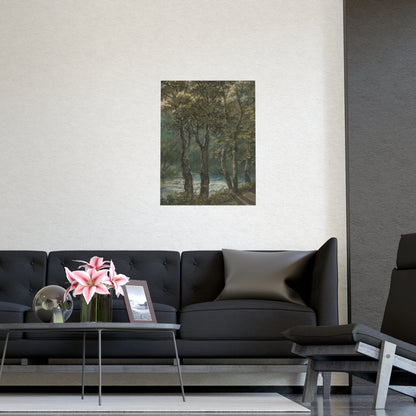 Sunlight Through Trees River Sihl - Forest Landscape Fine Art Poster