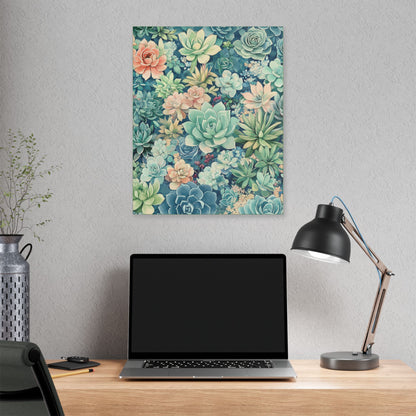 Succulents in Pastel - Secret Garden Collection - Fine Art Print on Canvas