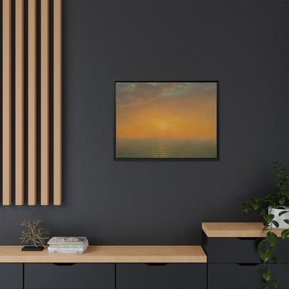 John Frederick Kensett : Sunset on the Sea (1872) - Museum Collection - Framed Canvas Print