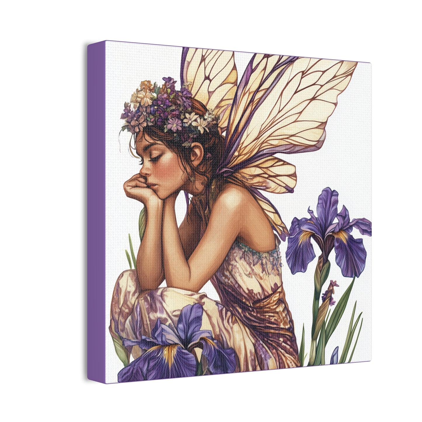 Iris You Were Here - Flowers & Fairies Collection - Fine Art Print on Canvas