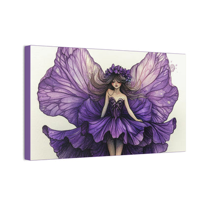 A Violet Affair - Fairies & Flowers Collection - Wall Art - on Canvas