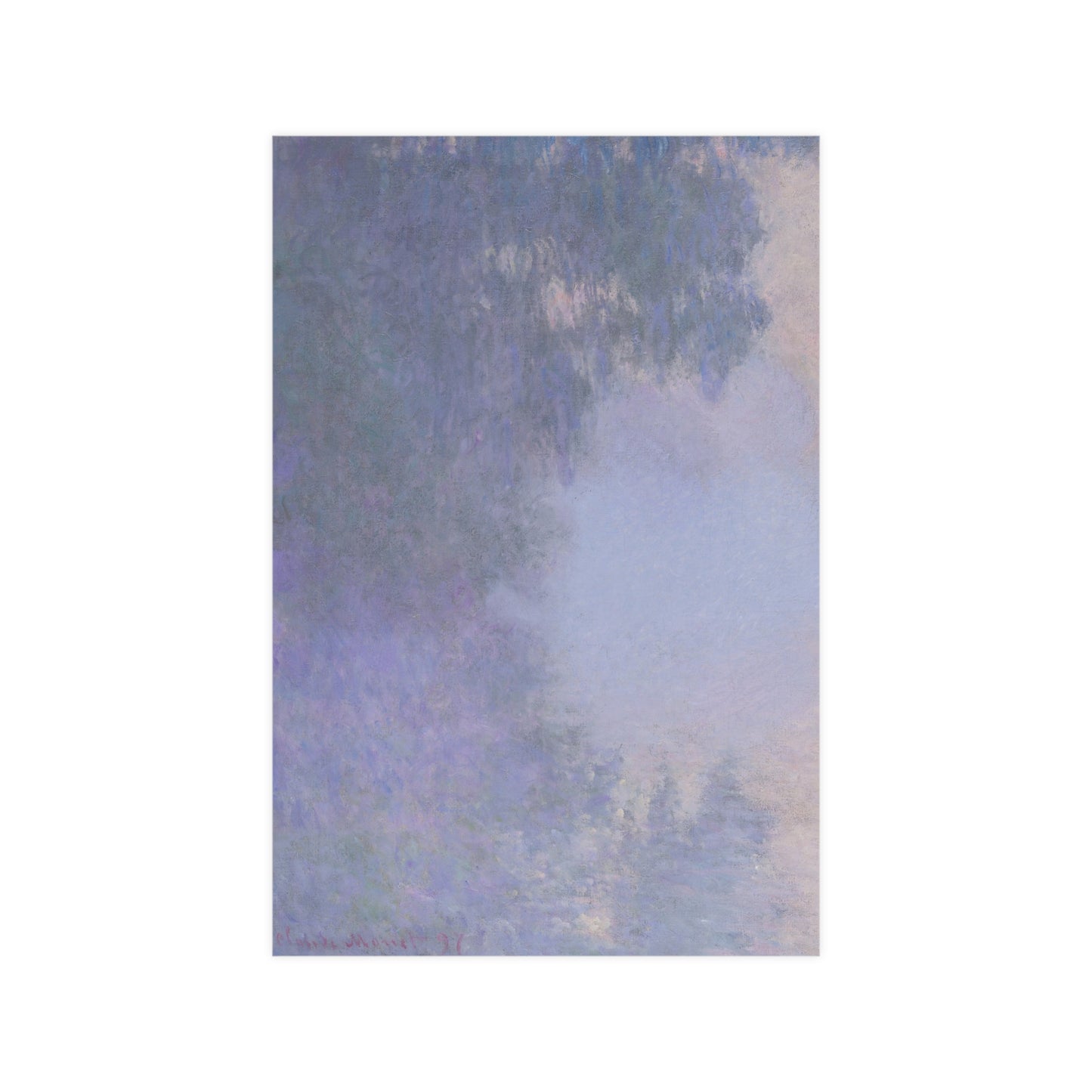 Branch of the Seine near Giverny in Mist - Monet Fine Art Poster