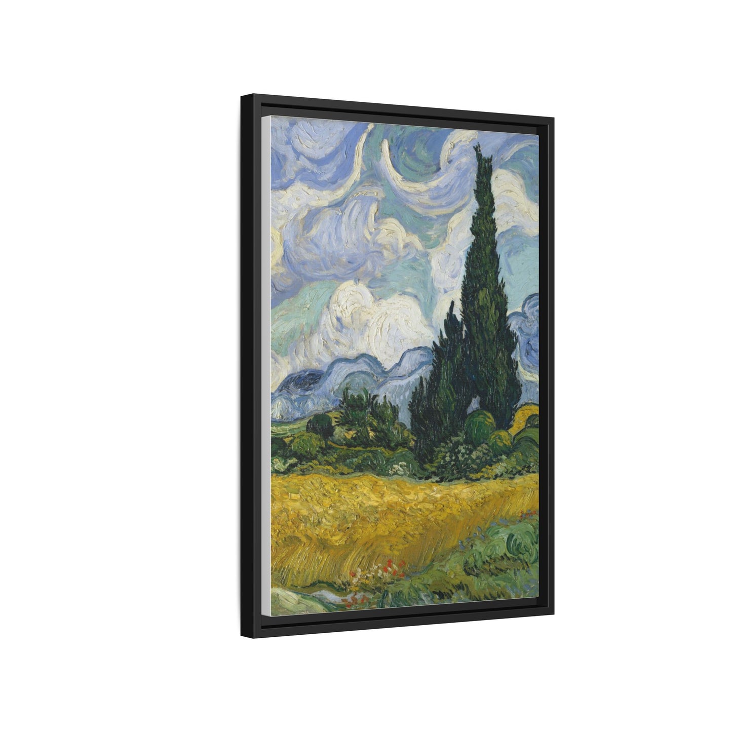 Van Gogh - Wheat Field with Cypresses - Museum Collection - Framed Canvas Print