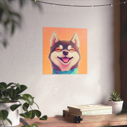 Shiba Inu So Happy - Matte Vertical Poster - Brighten Your Space with Joy - Love Dogs - Wall Art