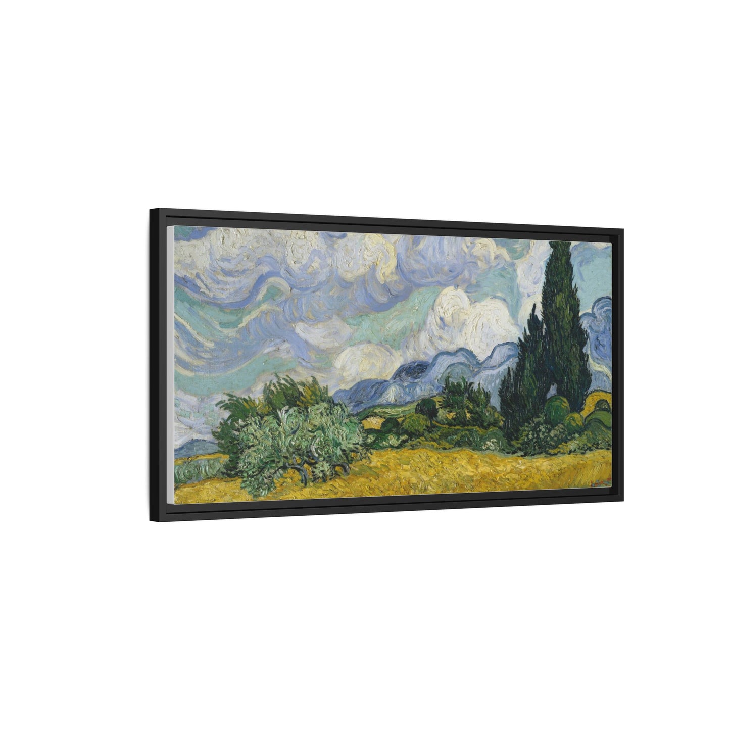 Van Gogh - Wheat Field with Cypresses - Museum Collection - Framed Canvas Print