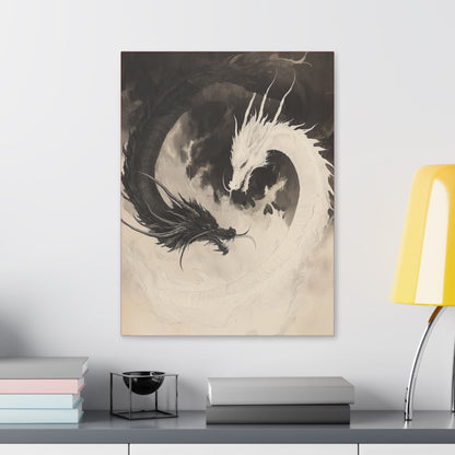 Yin & Yang - Dragon Art Collection -  Fine Art Print on Canvas