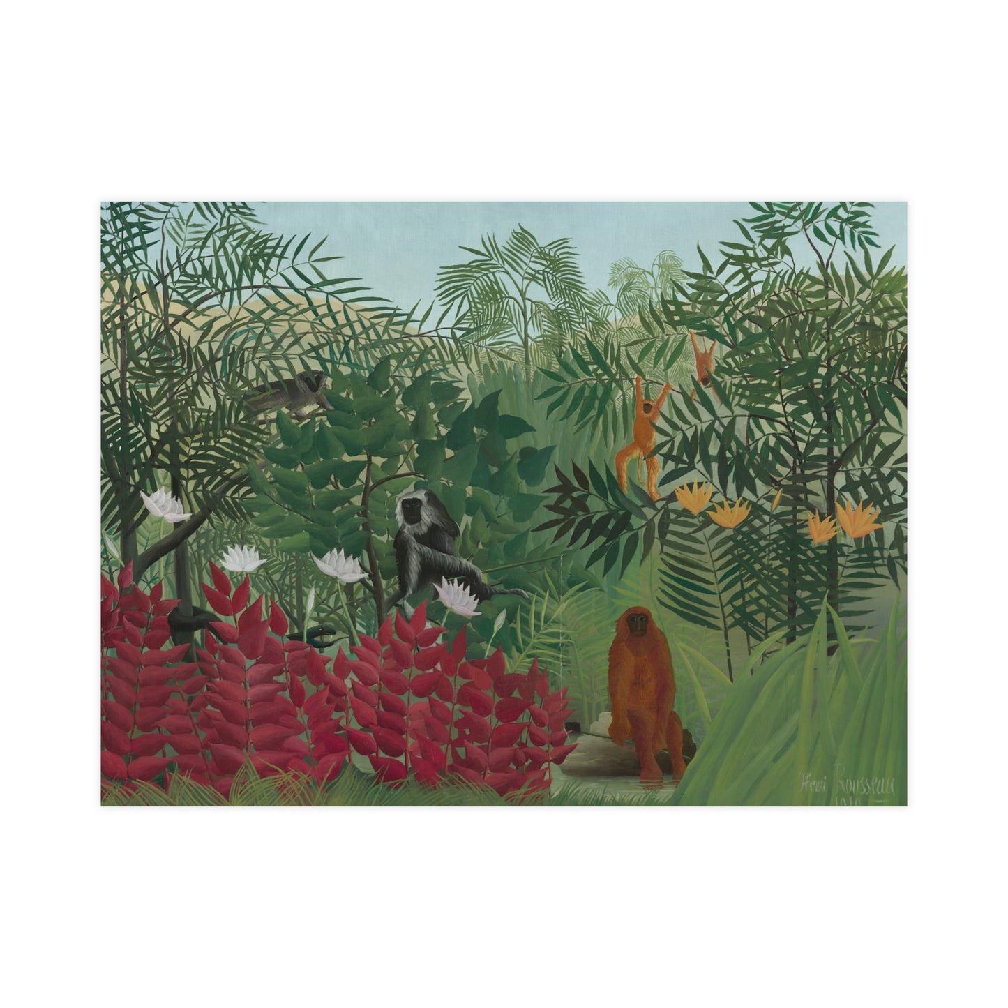 Tropical Forest with Monkeys - Rousseau Fine Art Poster