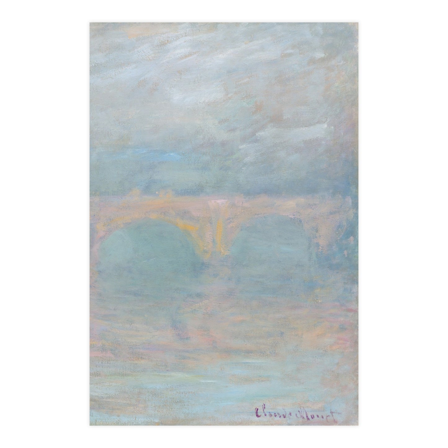 Waterloo Bridge London at Sunset - Monet Fine Art Poster