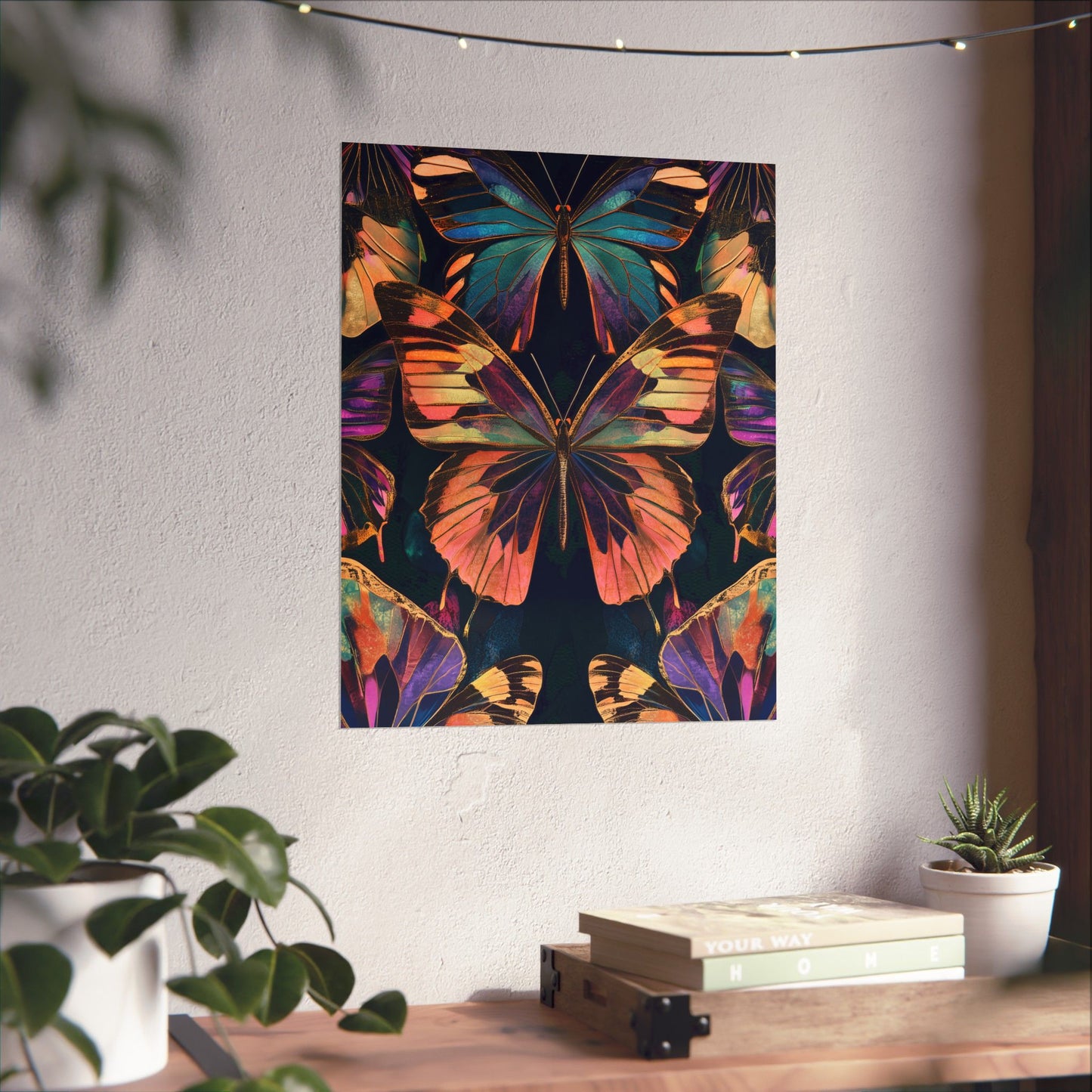 Vibrant Boho Butterflies Fine Art Pint - Matte Poster - Colorful Wall Art for Nature Lovers