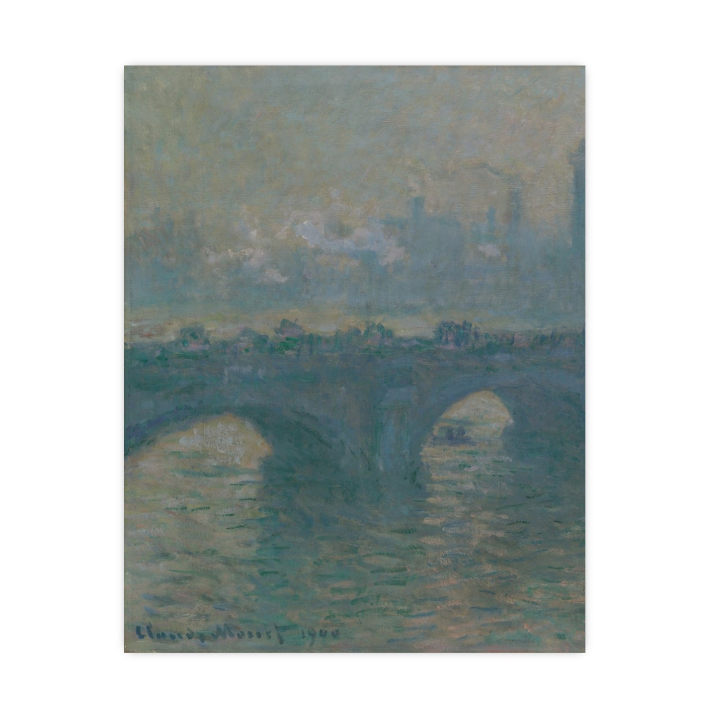 Waterloo Bridge Gray Weather - Monet Fine Art Poster