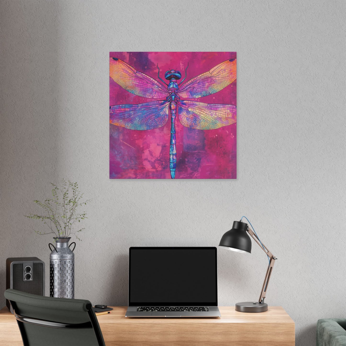 Vibrant Dragonfly - Secret Garden Series -  Fine Art Print on Canvas