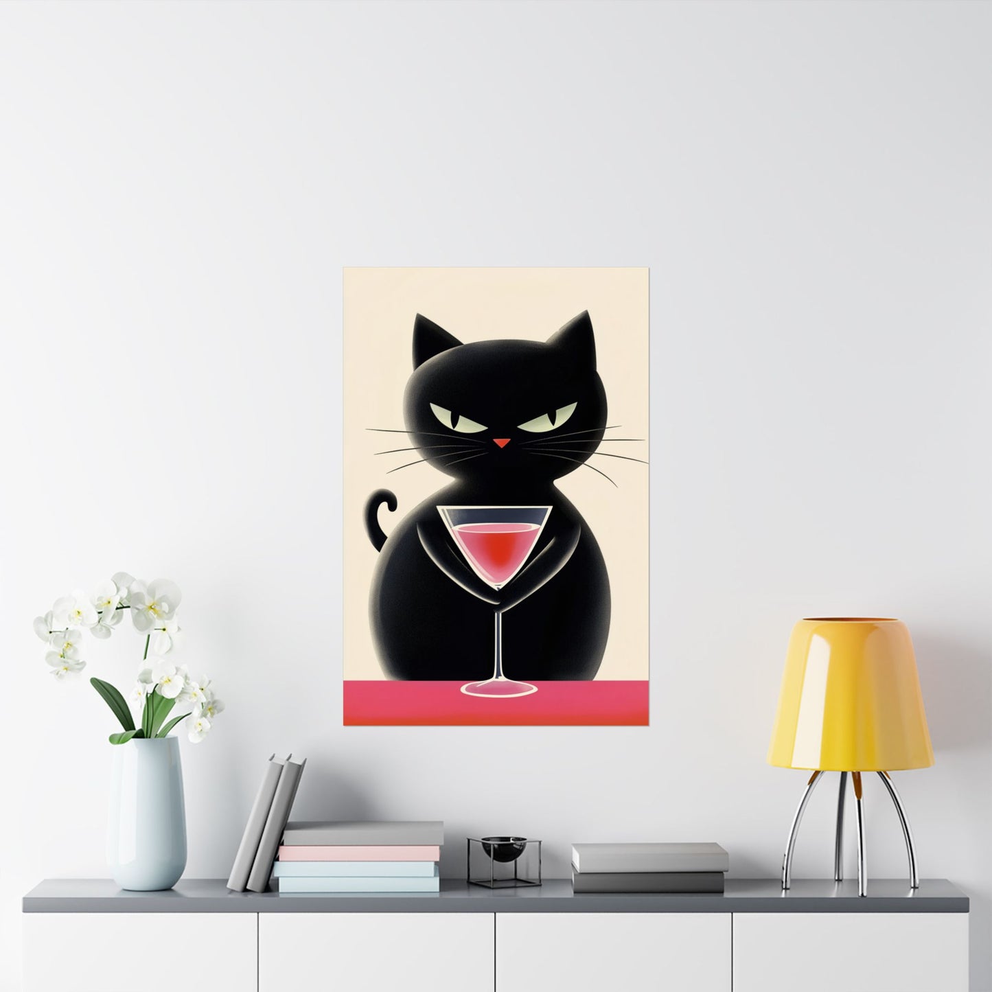 Yes, I'm Judging You - Cat Café Series - Black Cat Poster - Stylish Wall Art for Cat Lovers