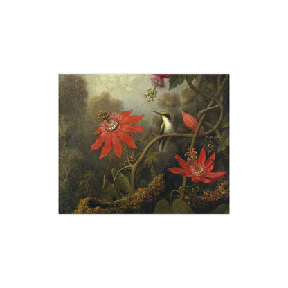 Hummingbird in Lush Tropical Landscape - Museum Collection - Fine Art Poster