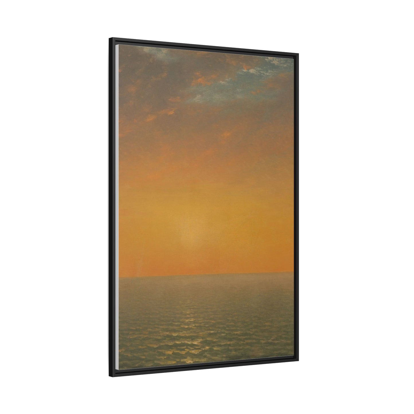 John Frederick Kensett : Sunset on the Sea (1872) - Museum Collection - Framed Canvas Print