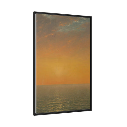 John Frederick Kensett : Sunset on the Sea (1872) - Museum Collection - Framed Canvas Print