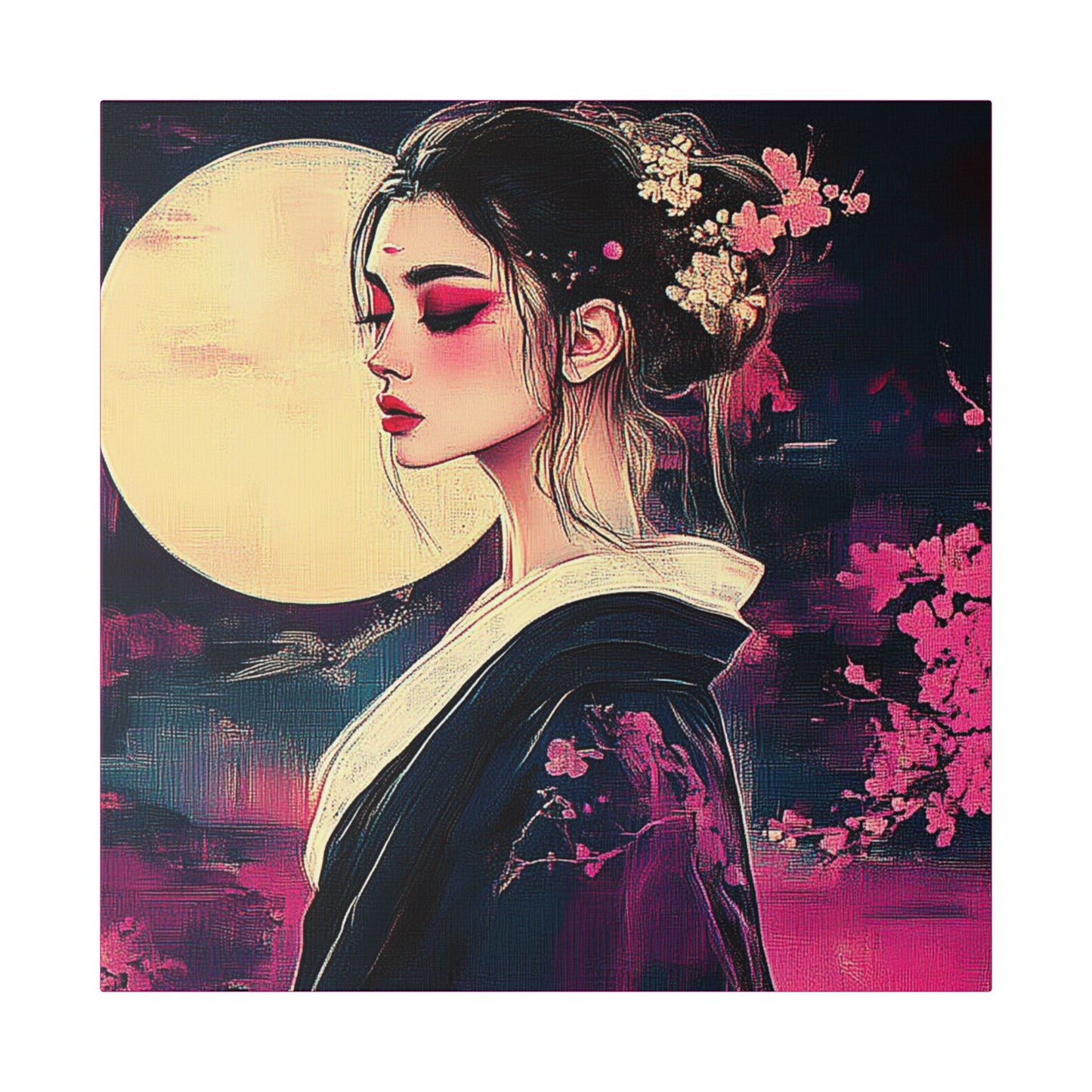 Magenta Moon - Fine Art Print on Canvas