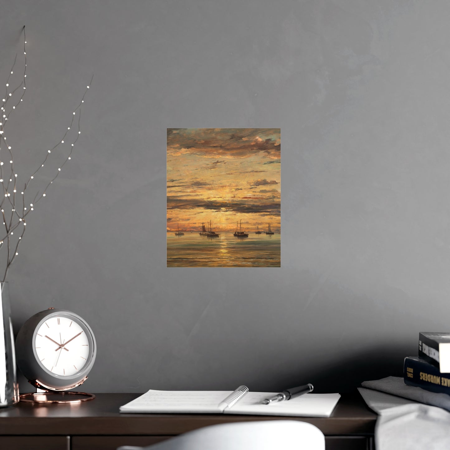 Sunset at Scheveningen - Dutch Maritime Fine Art Poster