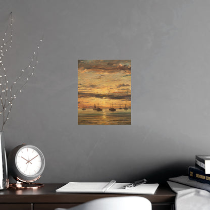 Sunset at Scheveningen - Dutch Maritime Fine Art Poster