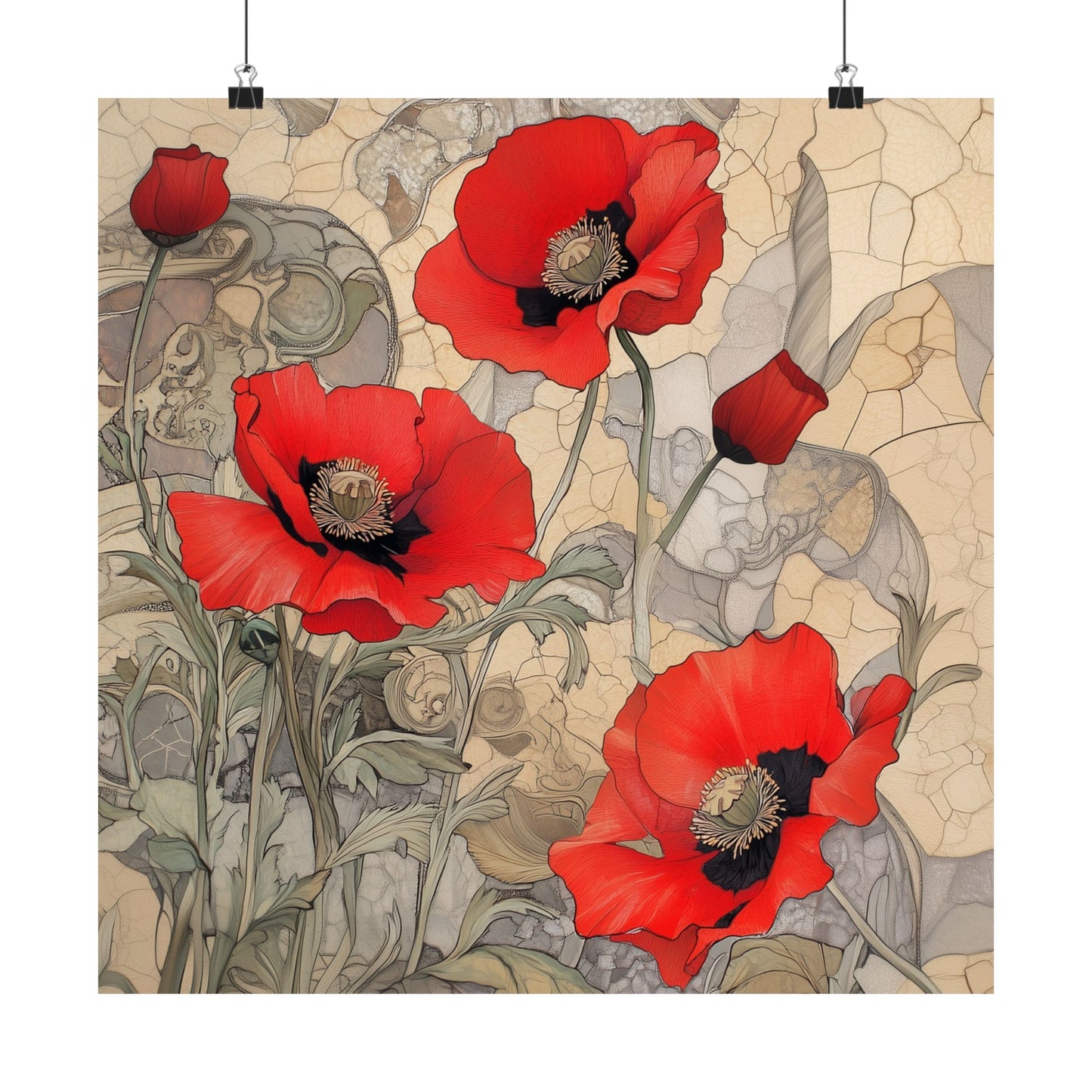 Pretty Poppy Fine Art Print - Floral Matte Vertical Poster – Artwork for Home Décor